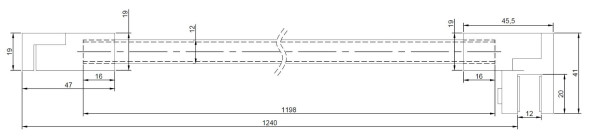 Stabilisierungsstange für BELLAGIO Glas-Wand rund